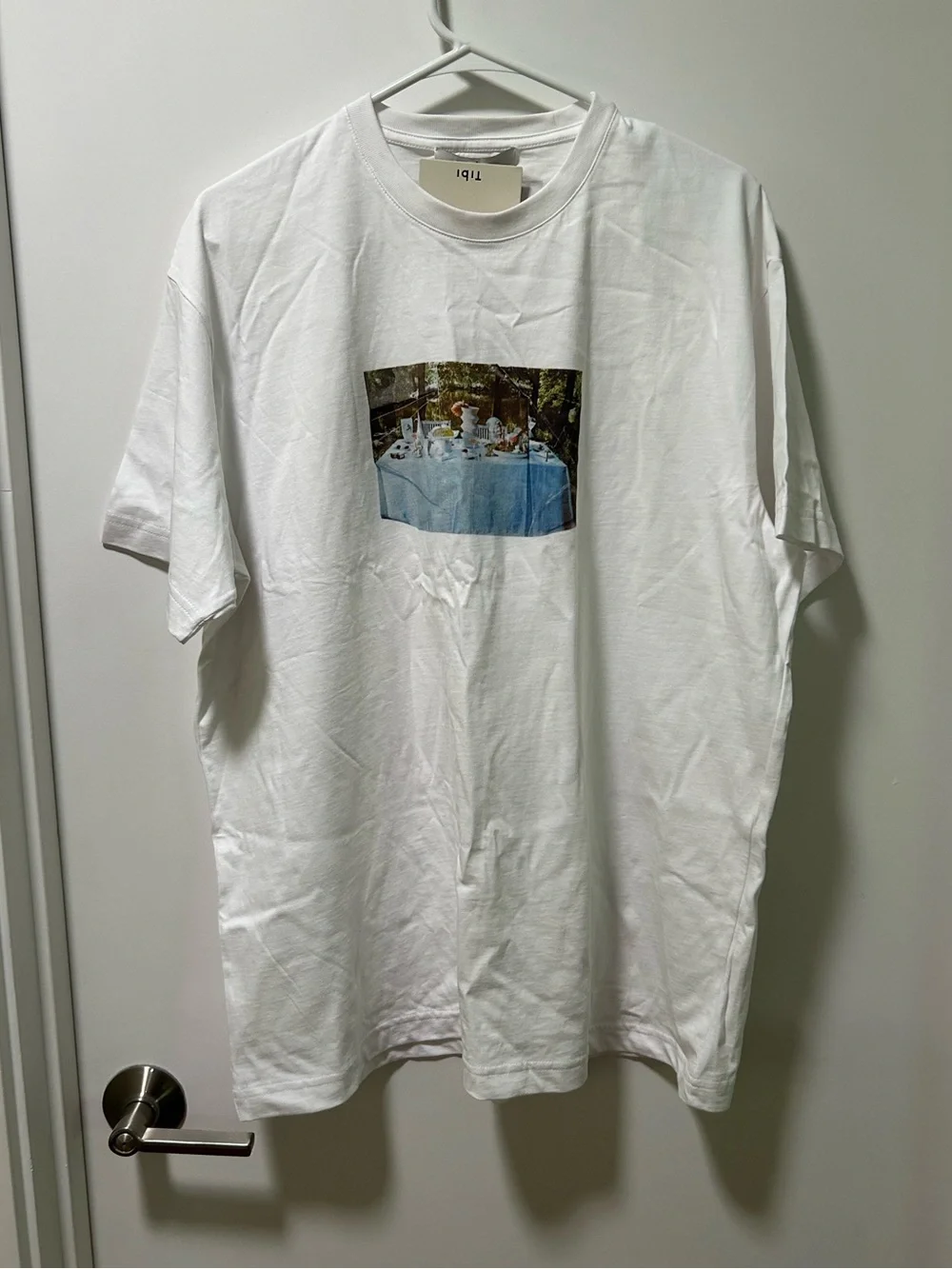 Tibi Creative Lab Supper Print T-Shirt Size L/XL